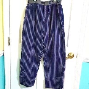 Mazzoni Navy Striped Sleep Lounging Comfy Cotton Pajama Pants L